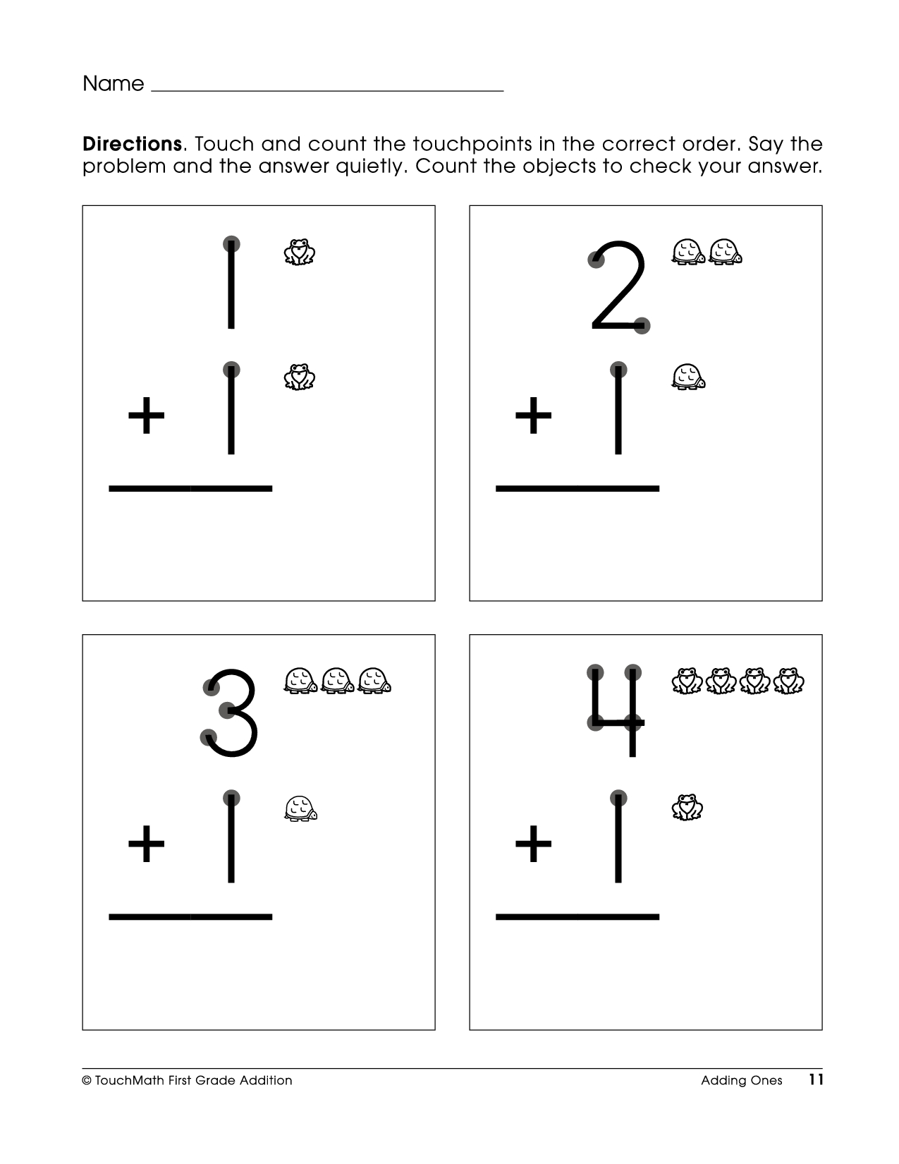 Touch Point Math Worksheet. |. This Is How I Taught Myself To Add | Touch Math Printable Worksheets
