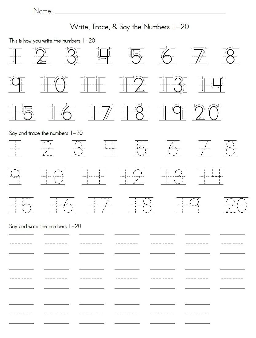 Trace Numbers 1-20 Printable | Preschool | Numbers Kindergarten | Writing Numbers 1 20 Printable Worksheets