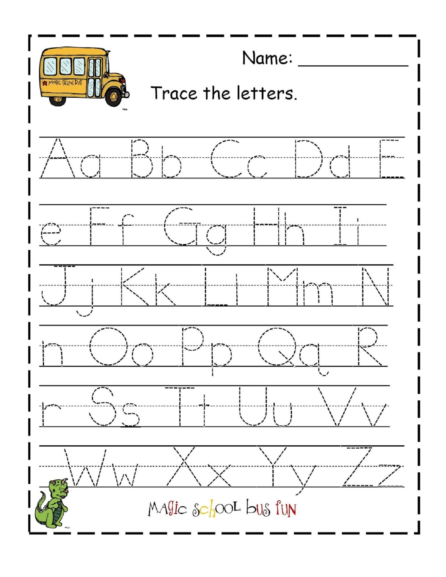 Traceable Alphabet For Learning Exercise | Writing Practice | Letter | Free Printable Name Tracing Worksheets For Preschoolers