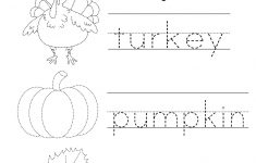 Tracing Activities For Kindergarten – With Preschool Worksheets Also | Free Printable Preschool Thanksgiving Worksheets