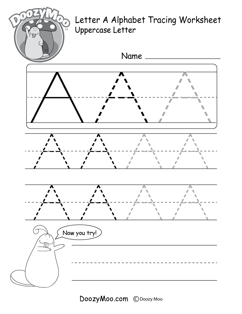 Uppercase Letter Tracing Worksheets (Free Printables) - Doozy Moo | Free Printable Abc Tracing Worksheets