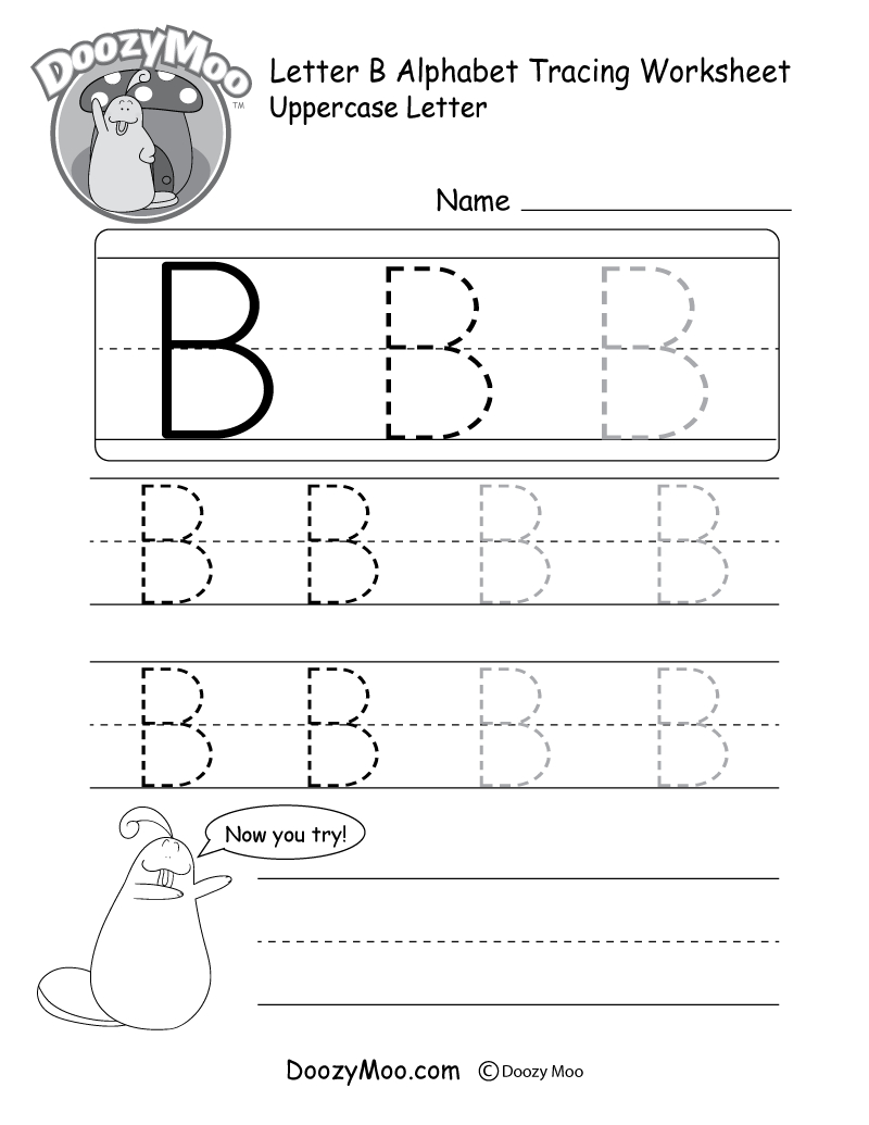 Uppercase Letter Tracing Worksheets (Free Printables) - Doozy Moo | Free Printable Alphabet Tracing Worksheets