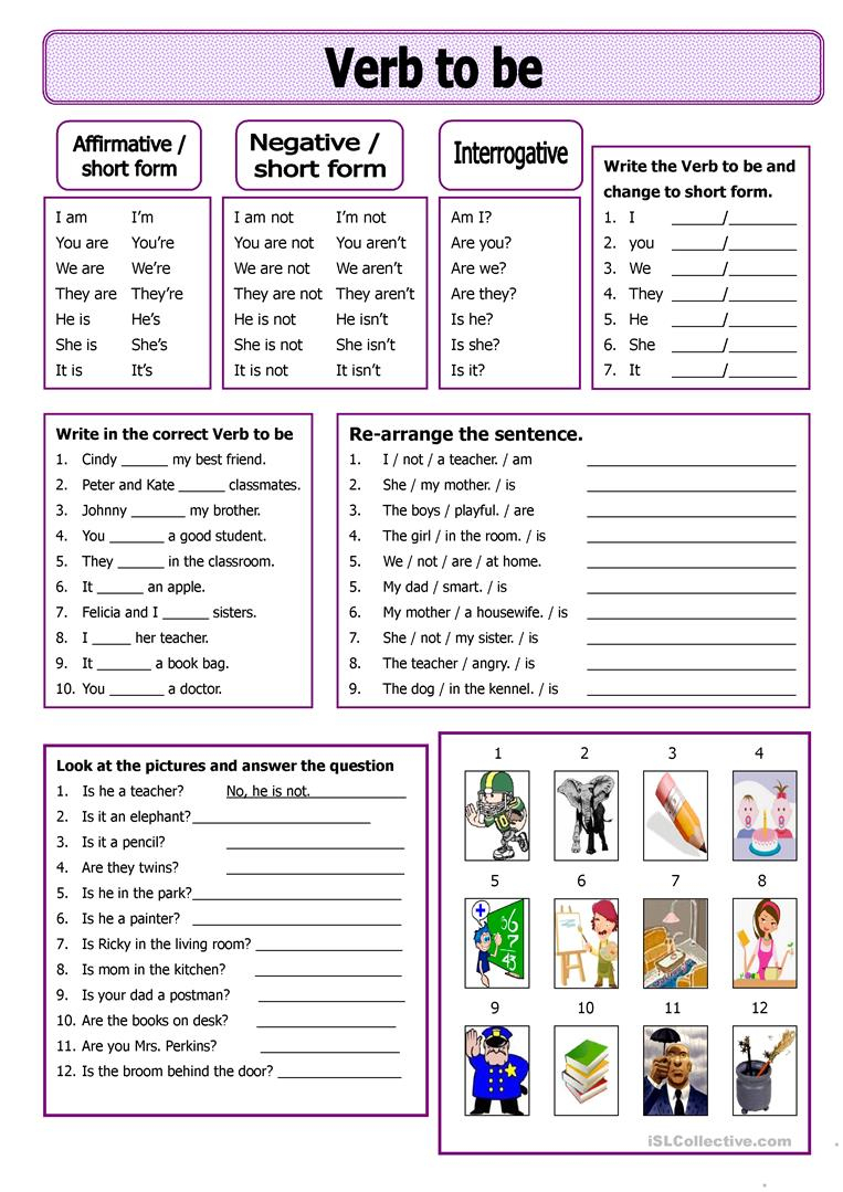 Verb To Be Worksheet - Free Esl Printable Worksheets Madeteachers | Verb To Be Worksheets Printable