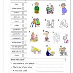 Vocabulary Matching Worksheet   Elementary 2.2 (Family) Worksheet | Family Printable Worksheets