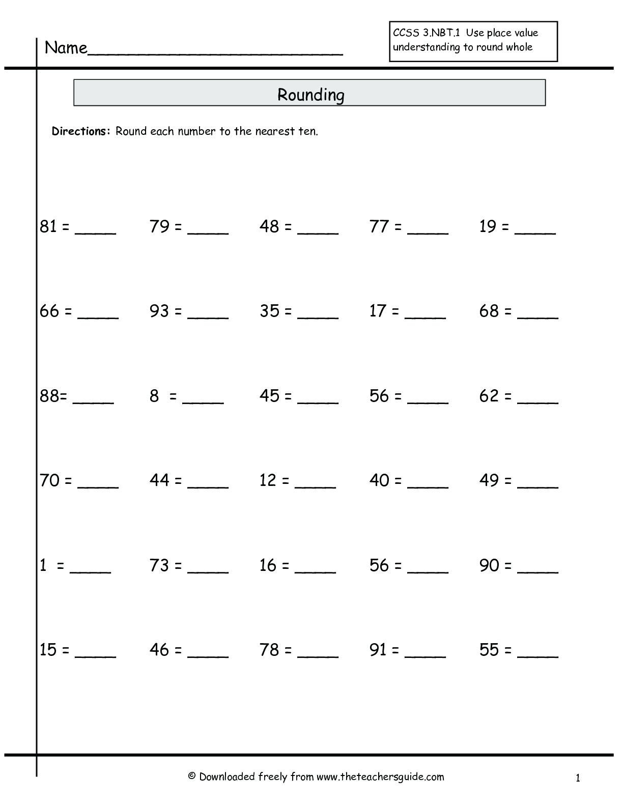 What Is Rounding To The Nearest Tenth Math Rounding Worksheet | Rounding To The Nearest Ten Worksheet Printable