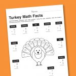 Worksheet Wednesday: Turkey Math Facts   Paging Supermom | Printable Thanksgiving Math Worksheets