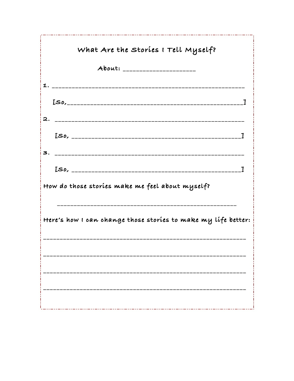 Free Printable Self Control Worksheets Printable Templates