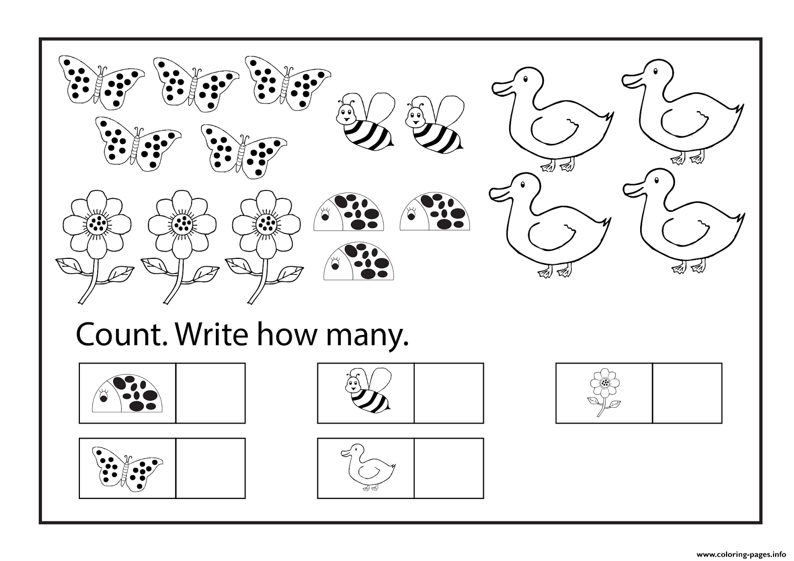 Worksheets Kindergarten Free Printable Educational Counting Coloring | Free Printable Coloring Worksheets For Kindergarten