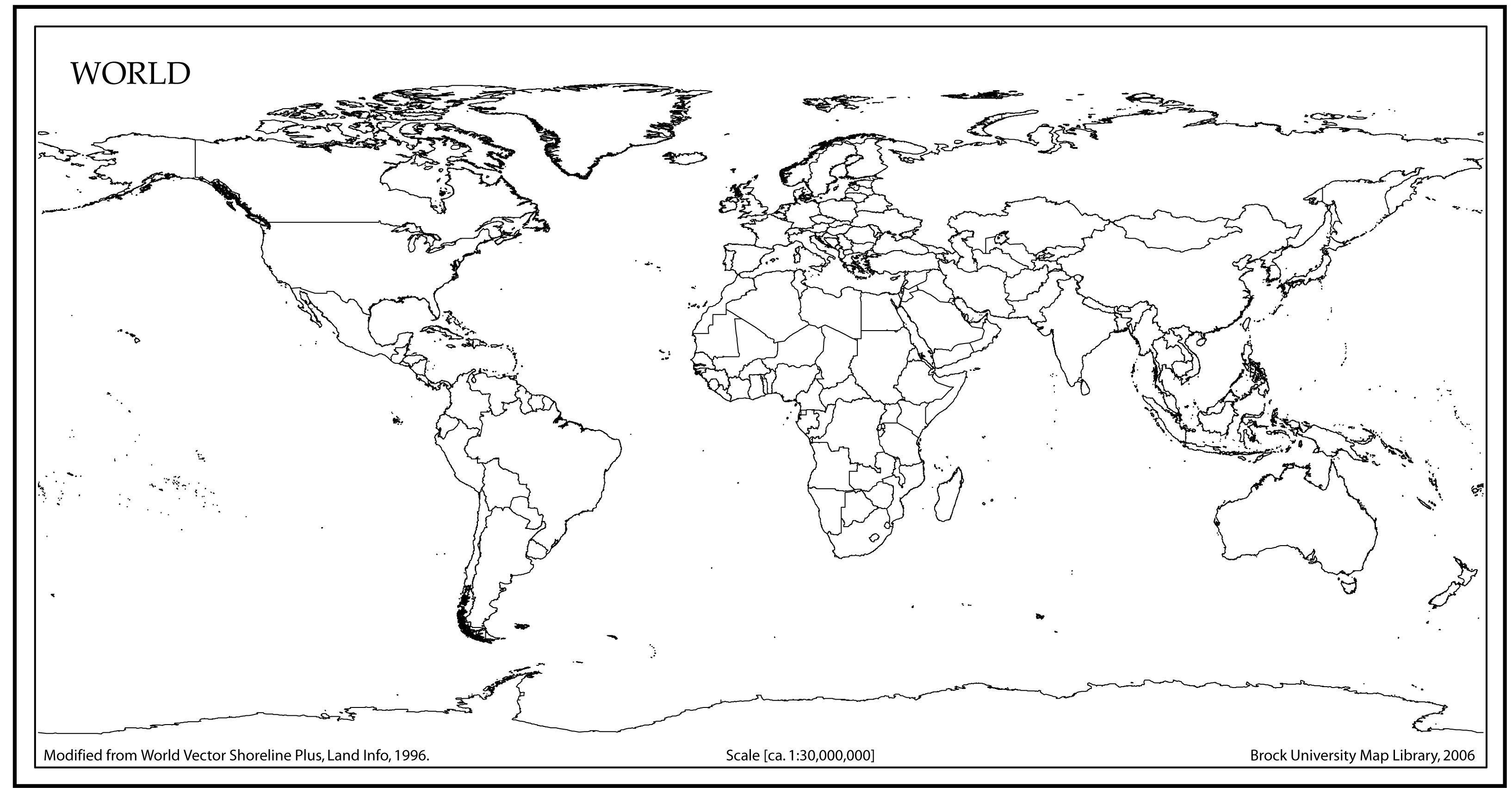 World Map Outline With Countries | World Map | World Map Outline | Free Printable World Map Worksheets