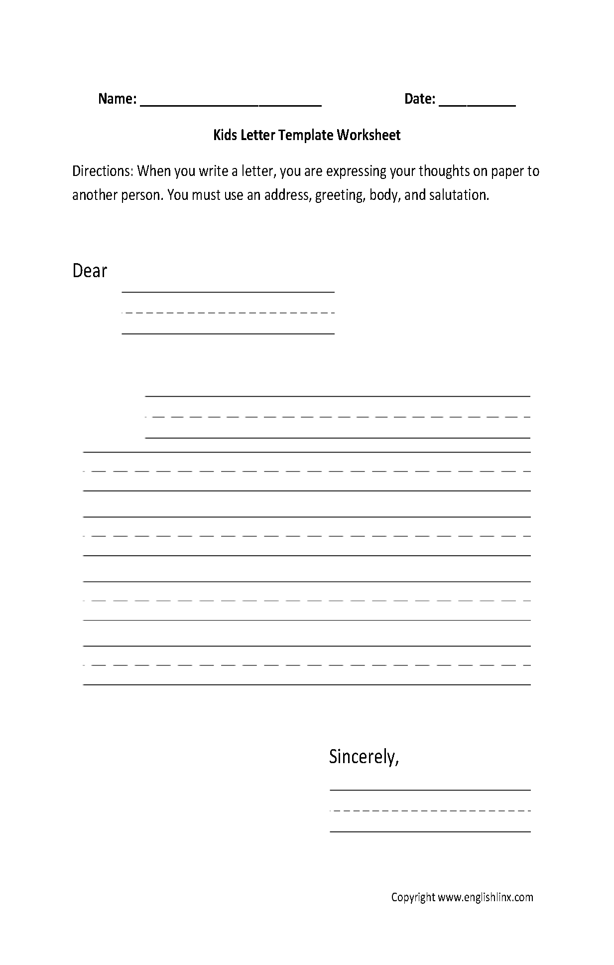 Writing Worksheets | Letter Writing Worksheets | Free Printable Letter Writing Worksheets