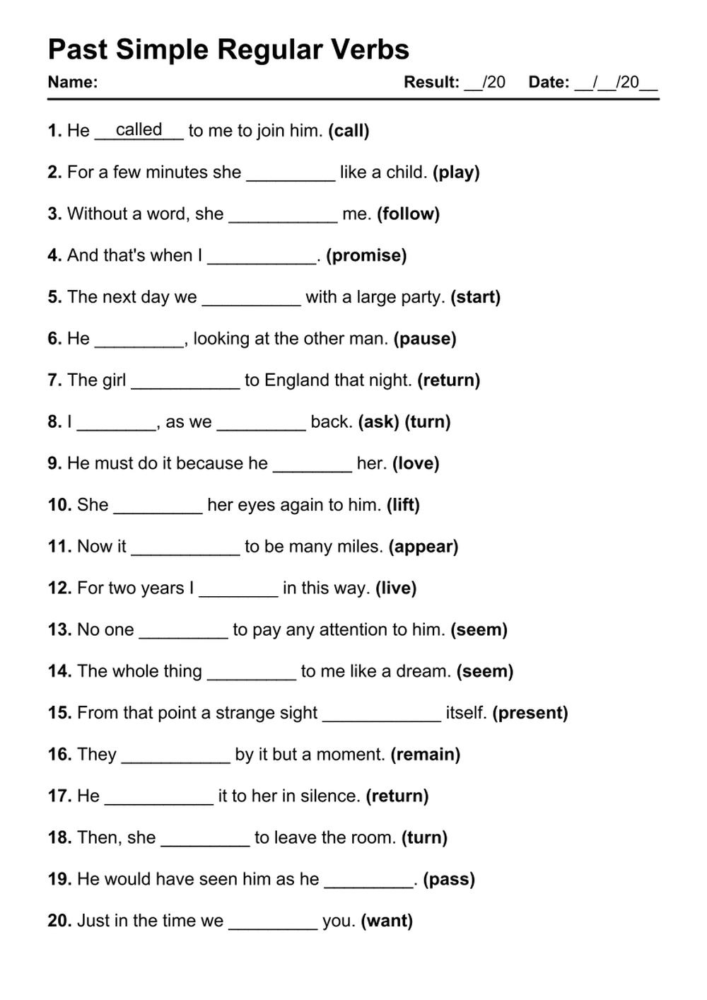 101 Past Simple Regular Pdf Worksheets With Answers - Grammarism | Free Printable Past Tense Verbs Worksheets