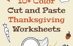 Color Cut and Paste Thanksgiving Worksheets