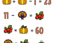 Thanksgiving Fun Math Worksheets Printable