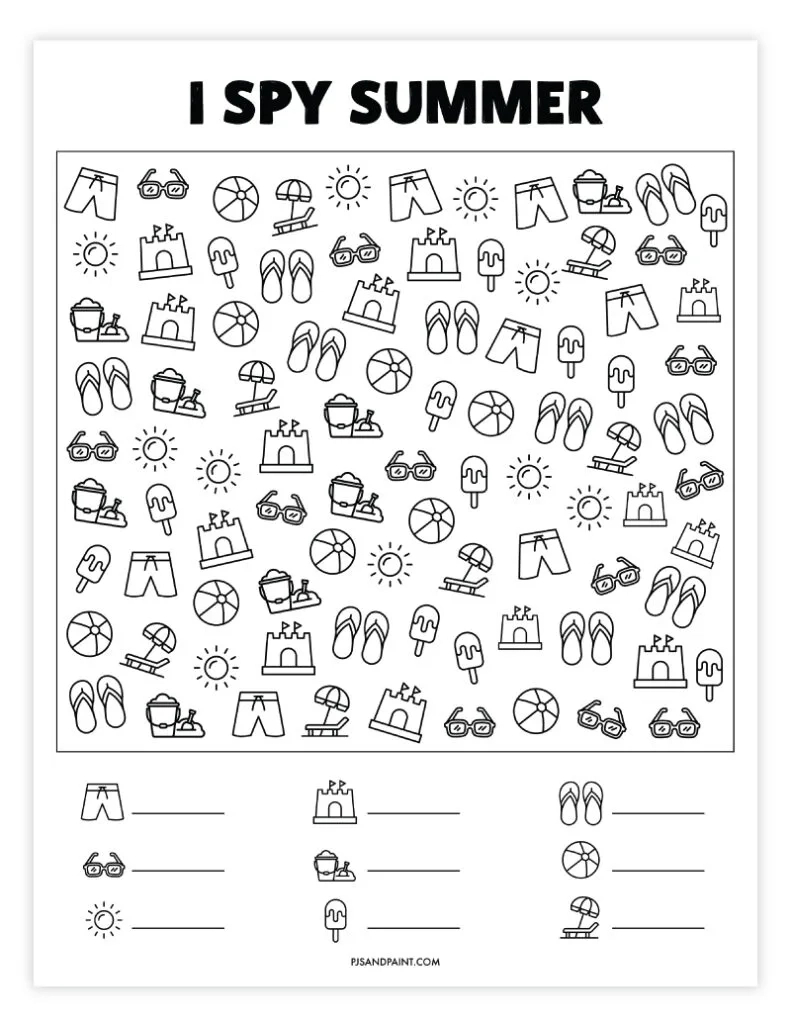 13 free printable summer games and activities pjs and paint printable summer worksheets for kids 13 Free Printable Summer Games And Activities - Pjs And Paint | Printable Summer Worksheets For Kids
