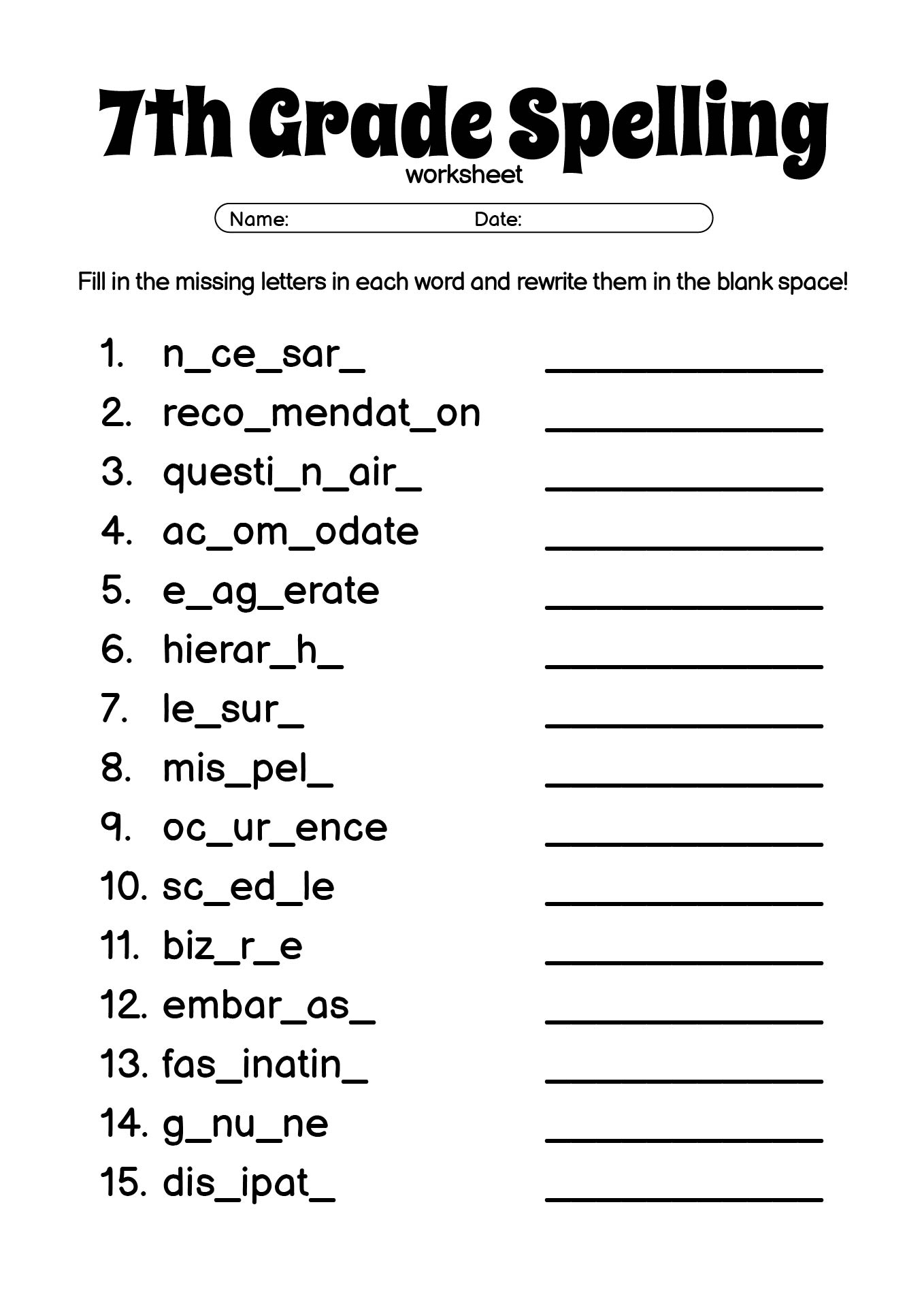 15 7th grade spelling words worksheets free pdf at worksheeto 7th grade spelling worksheets free printable 15 7Th Grade Spelling Words Worksheets - Free Pdf At Worksheeto | 7Th Grade Spelling Worksheets Free Printable