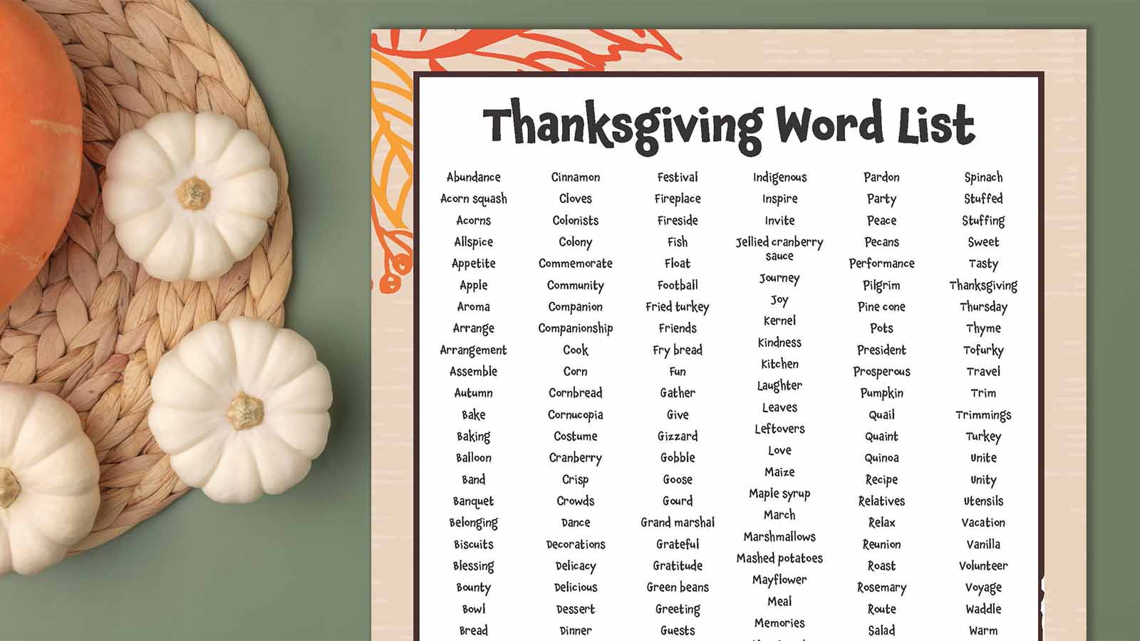 180 thanksgiving words list free printable thanksgiving words worksheet 180+ Thanksgiving Words List (Free Printable!) | Thanksgiving Words Worksheet