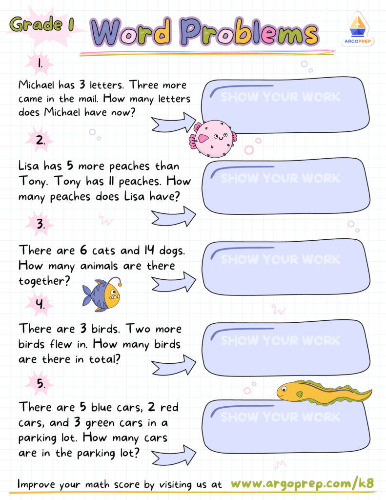 Free Printable Math Worksheets Word Problems First Grade - Printable ...