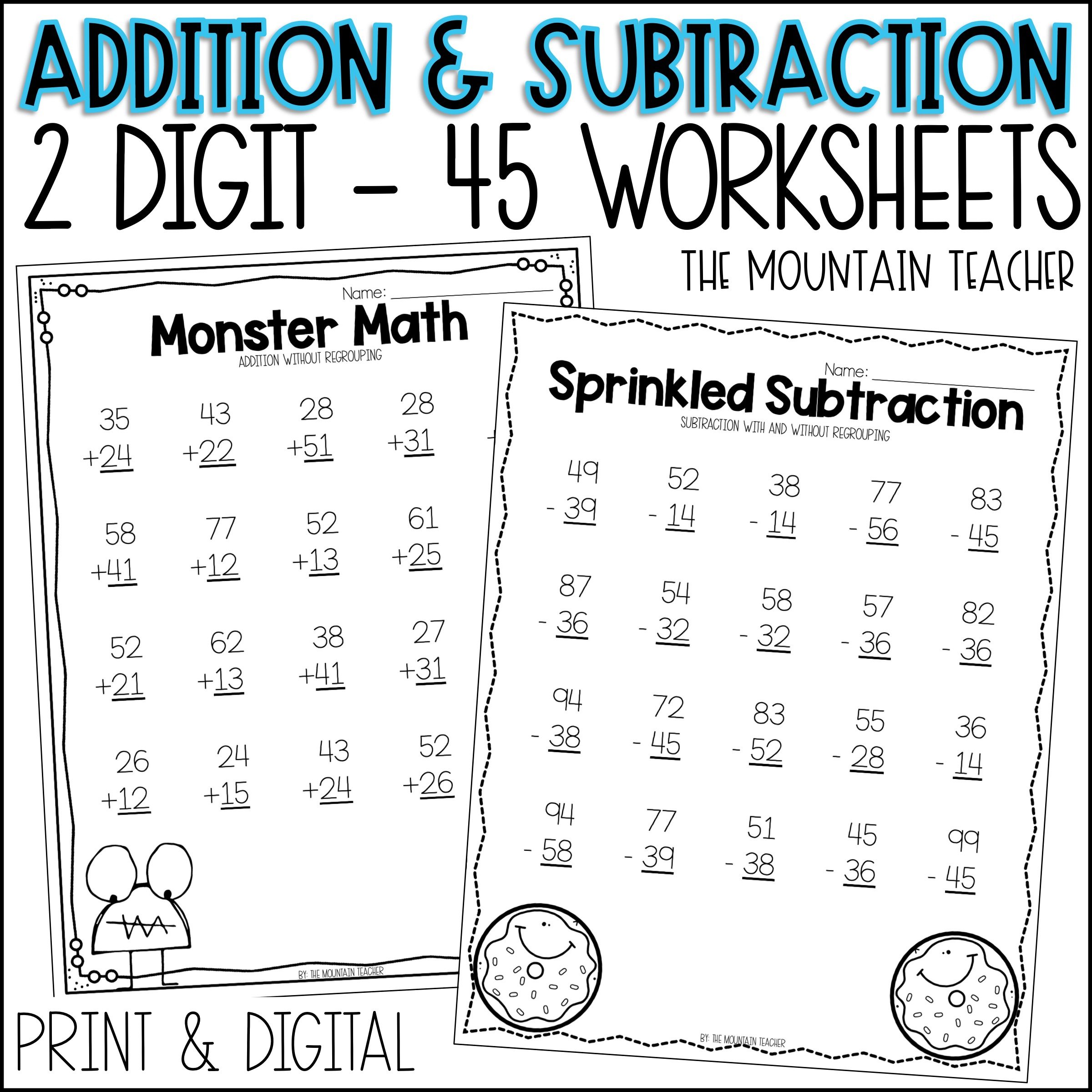 2 digit addition and subtraction worksheets with and without free printable double digit addition and subtraction worksheets 2 Digit Addition And Subtraction Worksheets With And Without | Free Printable Double Digit Addition And Subtraction Worksheets