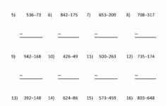 Free Printable 3 Digit Subtraction With Regrouping Worksheets