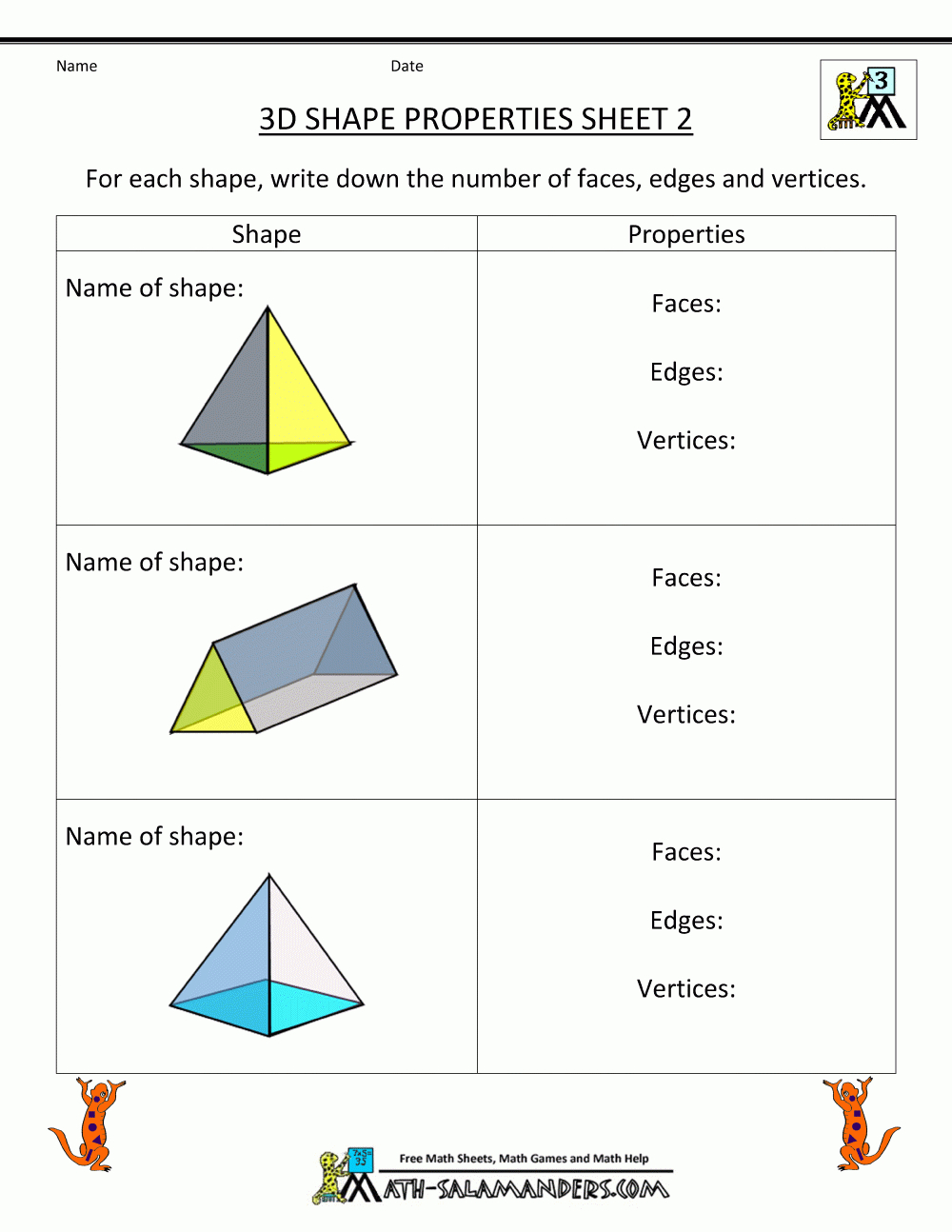 3Rd Grade Geometry Worksheets | Third Grade Geometry Worksheets Free Printable