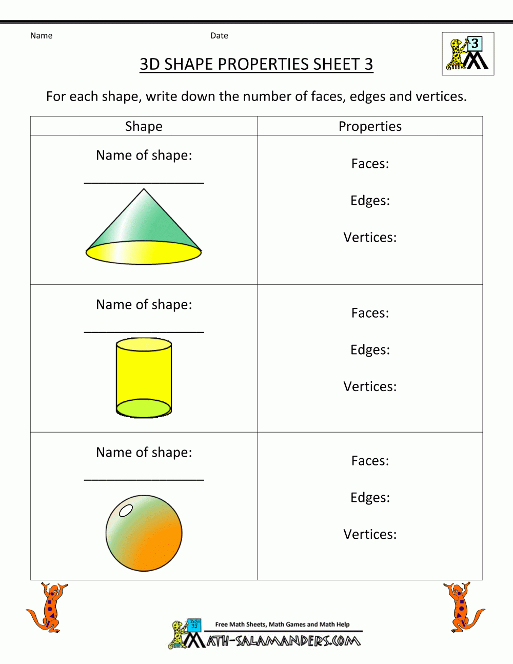 3Rd Grade Geometry Worksheets | Third Grade Geometry Worksheets Free Printable