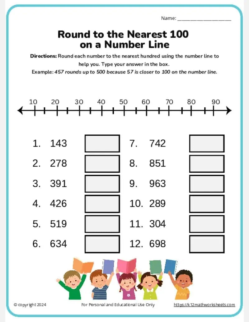 3Rd Grade Rounding Numbers Worksheets - K12 Math Worksheets | Free Printable Rounding Math Worksheets
