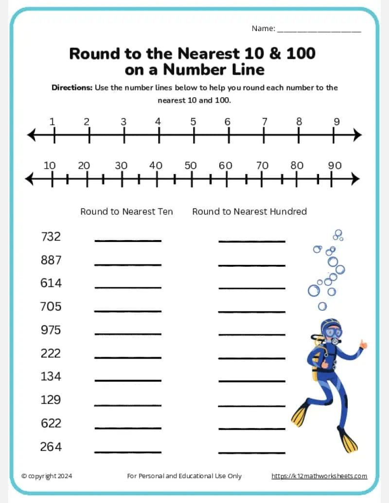 3Rd Grade Rounding Numbers Worksheets - K12 Math Worksheets | Printable Rounding Worksheets For 3Rd Grade