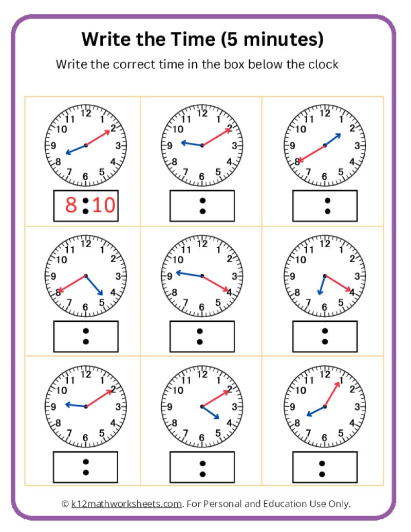 3Rd Grade Telling Time Worksheets - K12 Math Worksheets | Digital Time Worksheets Free Printables