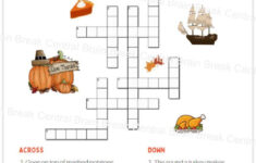 3Rd Grade Thanksgiving Crossword Puzzle With Word Bank And Answer | Thanksgiving Worksheets 3Rd Grade