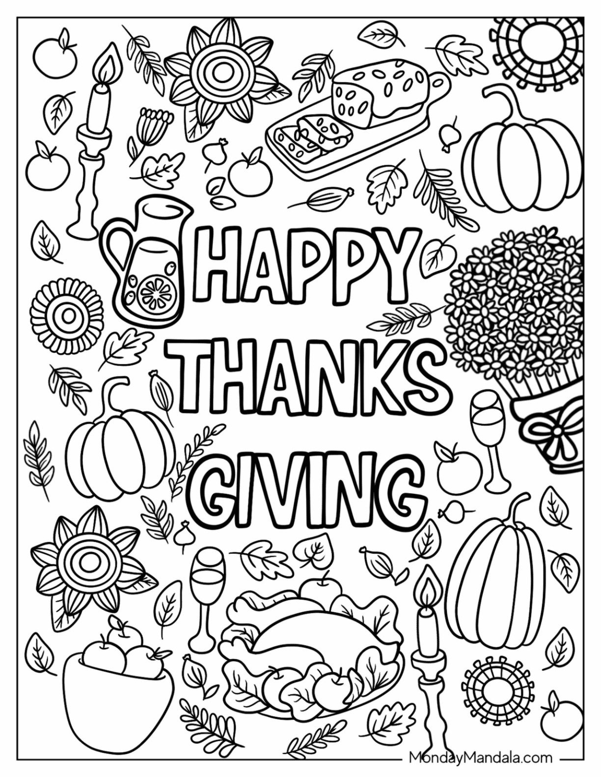 67 Thanksgiving Coloring Pages (Free Pdf Printables) | Happy Thanksgiving Worksheet