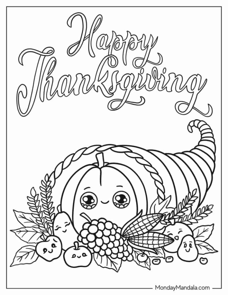 67 Thanksgiving Coloring Pages (Free Pdf Printables) | Thanksgiving Coloring Worksheet
