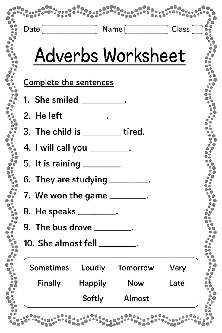 Adverbs Worksheet | Free Printable Adverb Worksheets