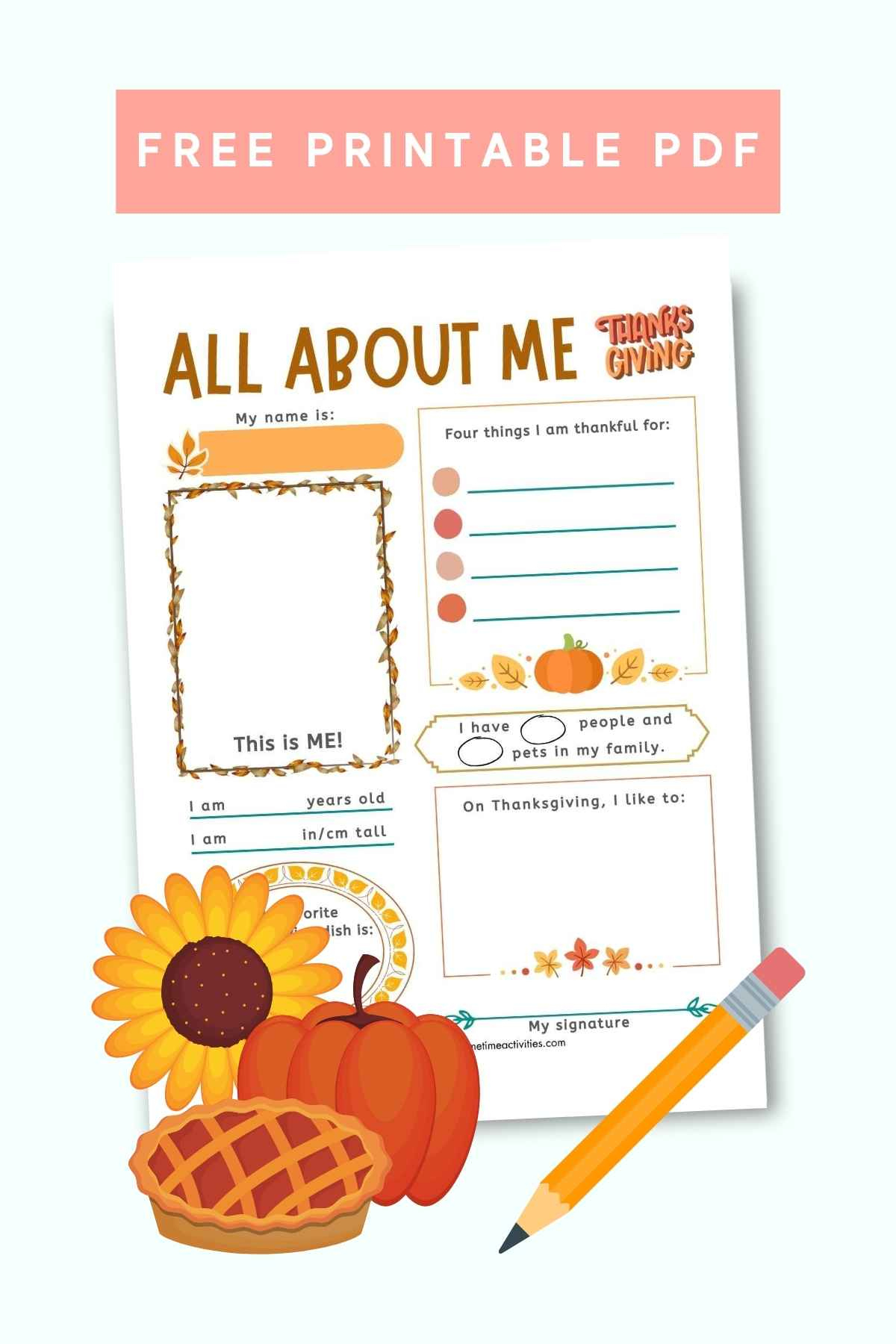 all about me thanksgiving printable worksheet thanksgiving main idea worksheets All About Me - Thanksgiving Printable Worksheet | Thanksgiving Main Idea Worksheets