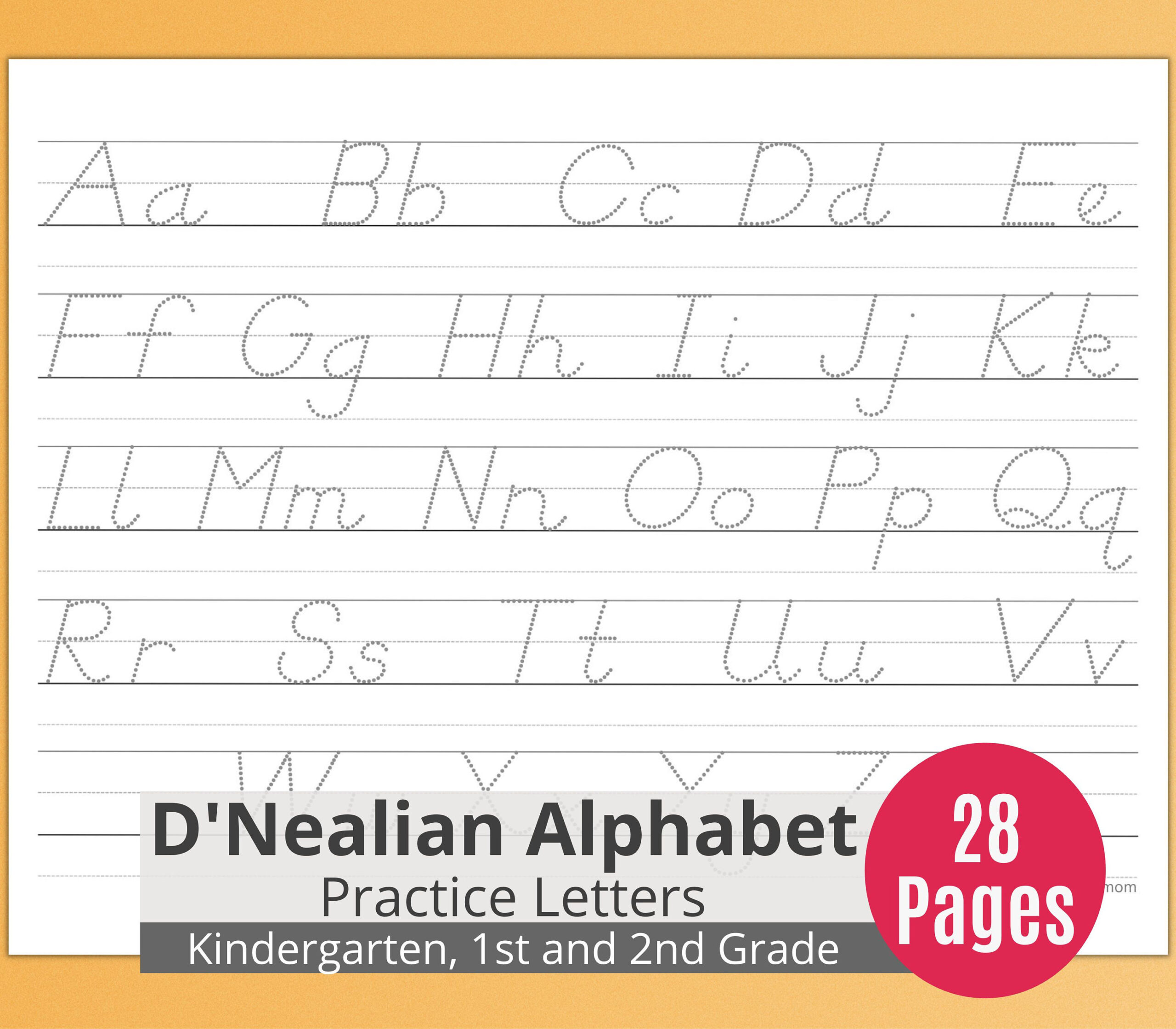 Alphabet Handwriting Practice For Kids, Printable Letter Tracing | D Nealian Handwriting Worksheets Printable