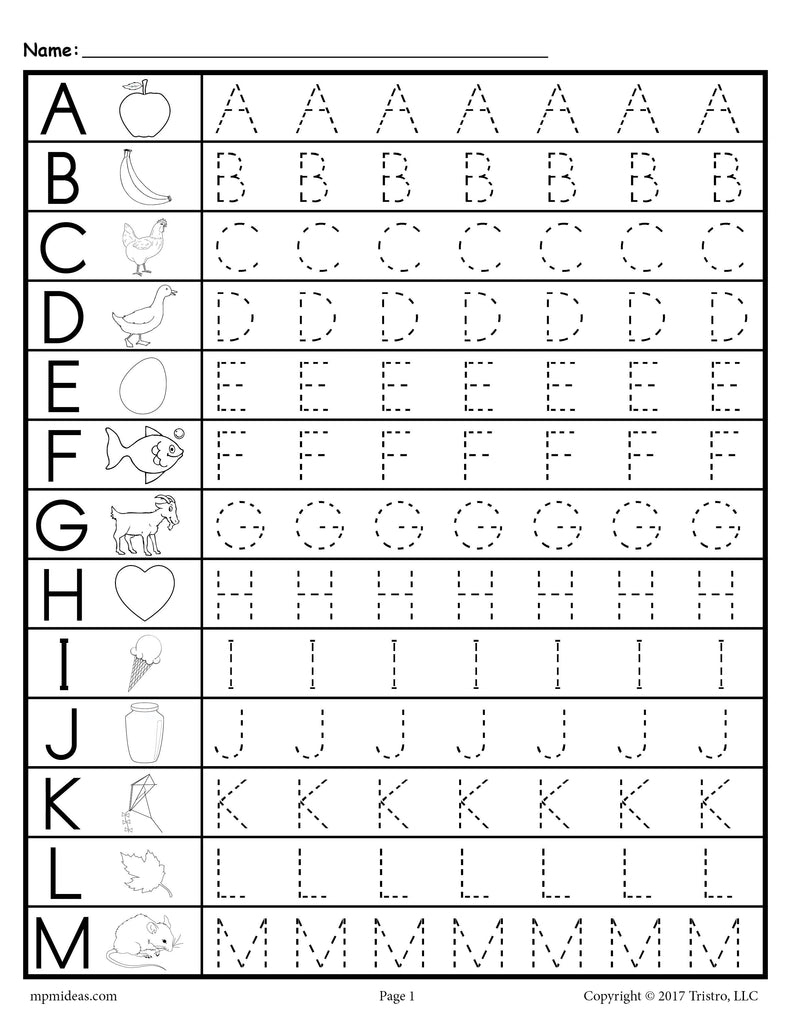Alphabet Tracing Worksheets A-Z - Free Printable Bundle | Free Printable Tracing Alphabet Worksheets