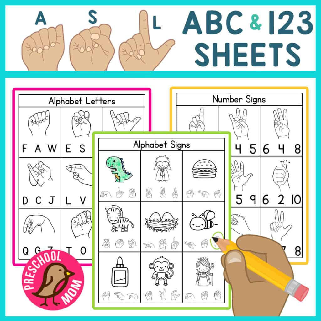 asl worksheets preschool mom sign language alphabet printable worksheets Asl Worksheets - Preschool Mom | Sign Language Alphabet Printable Worksheets