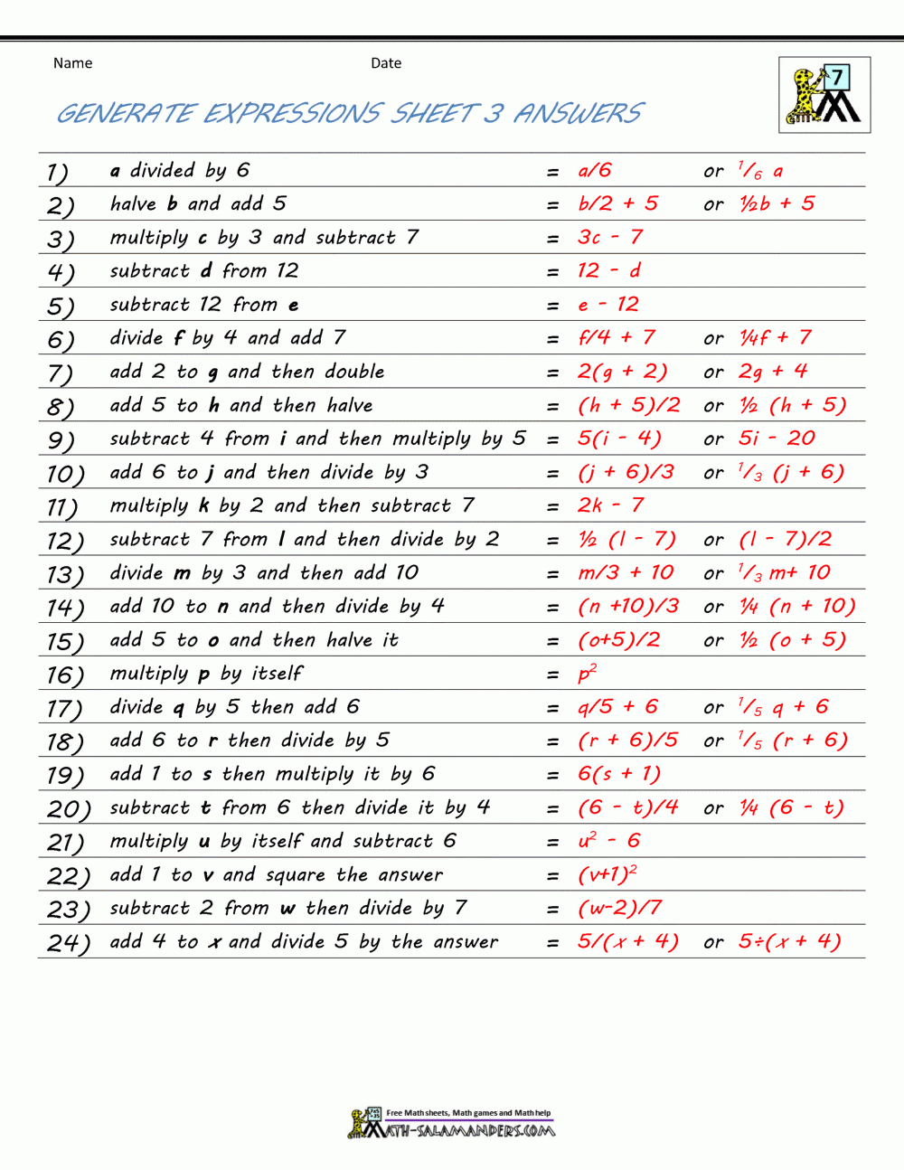 basic algebra worksheets free printable algebra worksheets with answers 1 Basic Algebra Worksheets | Free Printable Algebra Worksheets With Answers