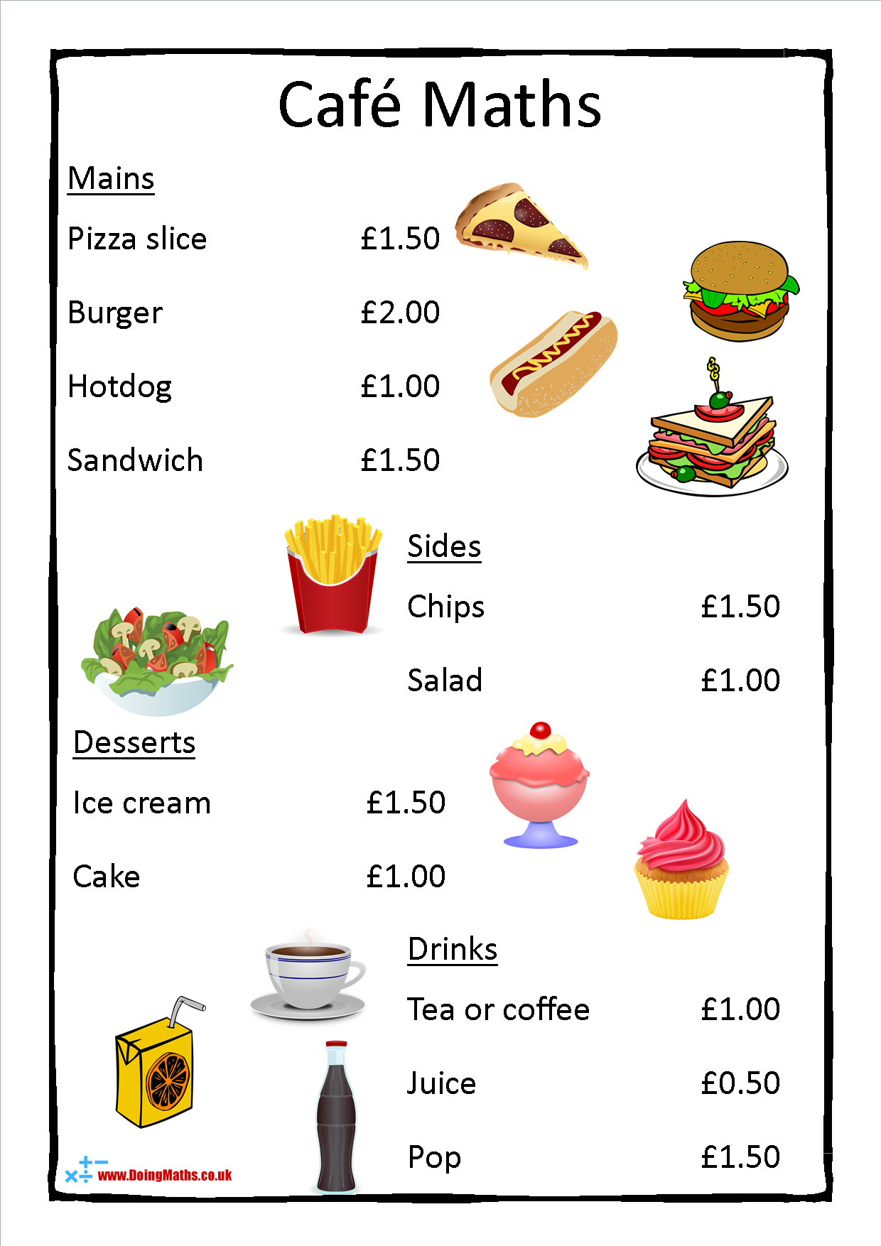 cafe menu maths primary mathematics money arithmetic and free printable menu math worksheets Cafe Menu Maths (Primary Mathematics, Money, Arithmetic And | Free Printable Menu Math Worksheets