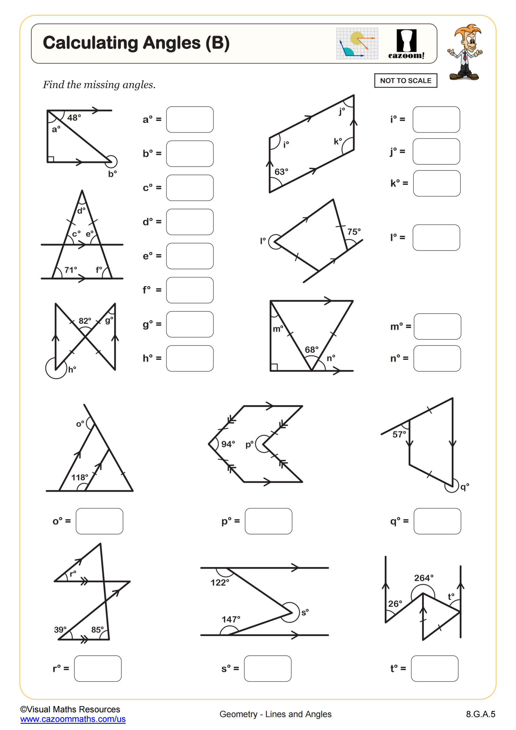 calculating angles b with clues worksheet pdf printable high school geometry worksheets printable Calculating Angles (B) (With Clues) Worksheet | Pdf Printable | High School Geometry Worksheets Printable
