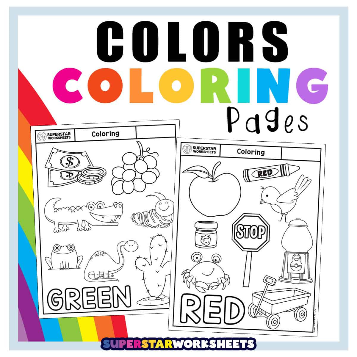 Coloring Worksheets For Preschool (Free Printables) - Superstar | Colors Worksheets For Preschoolers Free Printables