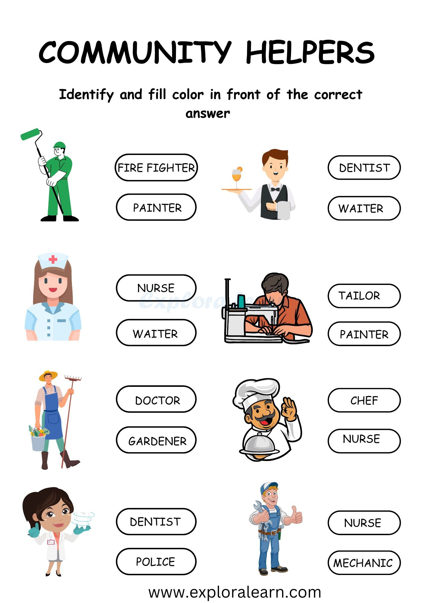 Community Helpers Printables Worksheets For Preschool And | Community Helpers Worksheets Free Printables