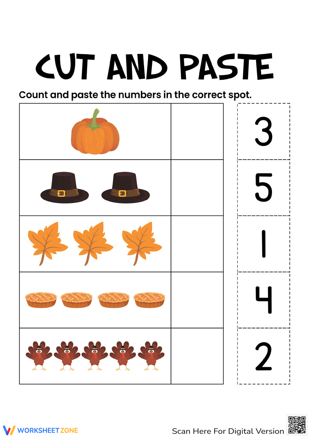 Cut And Paste Thanksgiving Worksheets Worksheets | Thanksgiving Cut And Paste Worksheets
