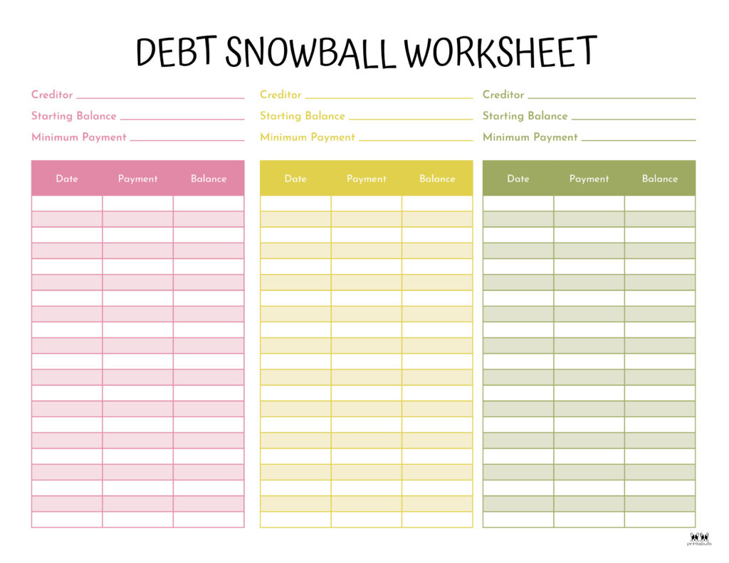 Debt Trackers &amp;amp; Debt Snowball Worksheets - 35 Pages | Printabulls | Debt Snowball Worksheet Printable