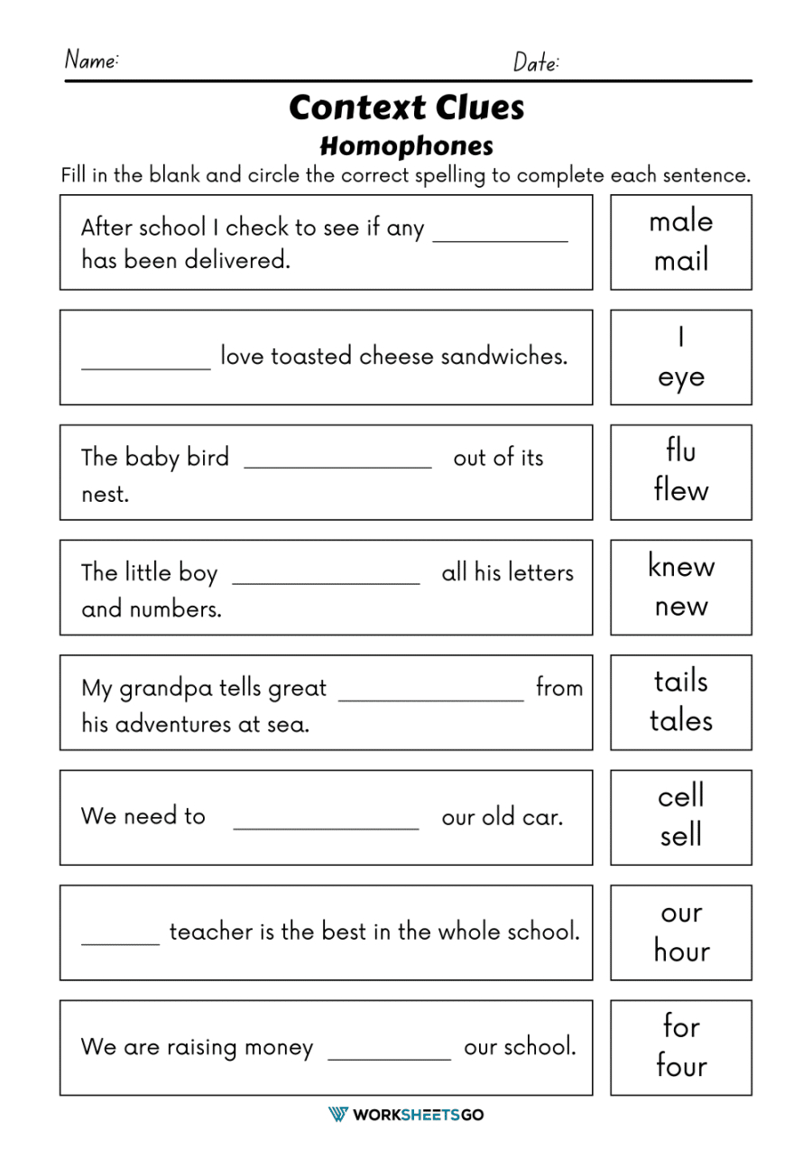 Determine The Meaning | Context Clues Worksheets For 4Th Grade | Context Clues Printable Worksheets 4Th Grade