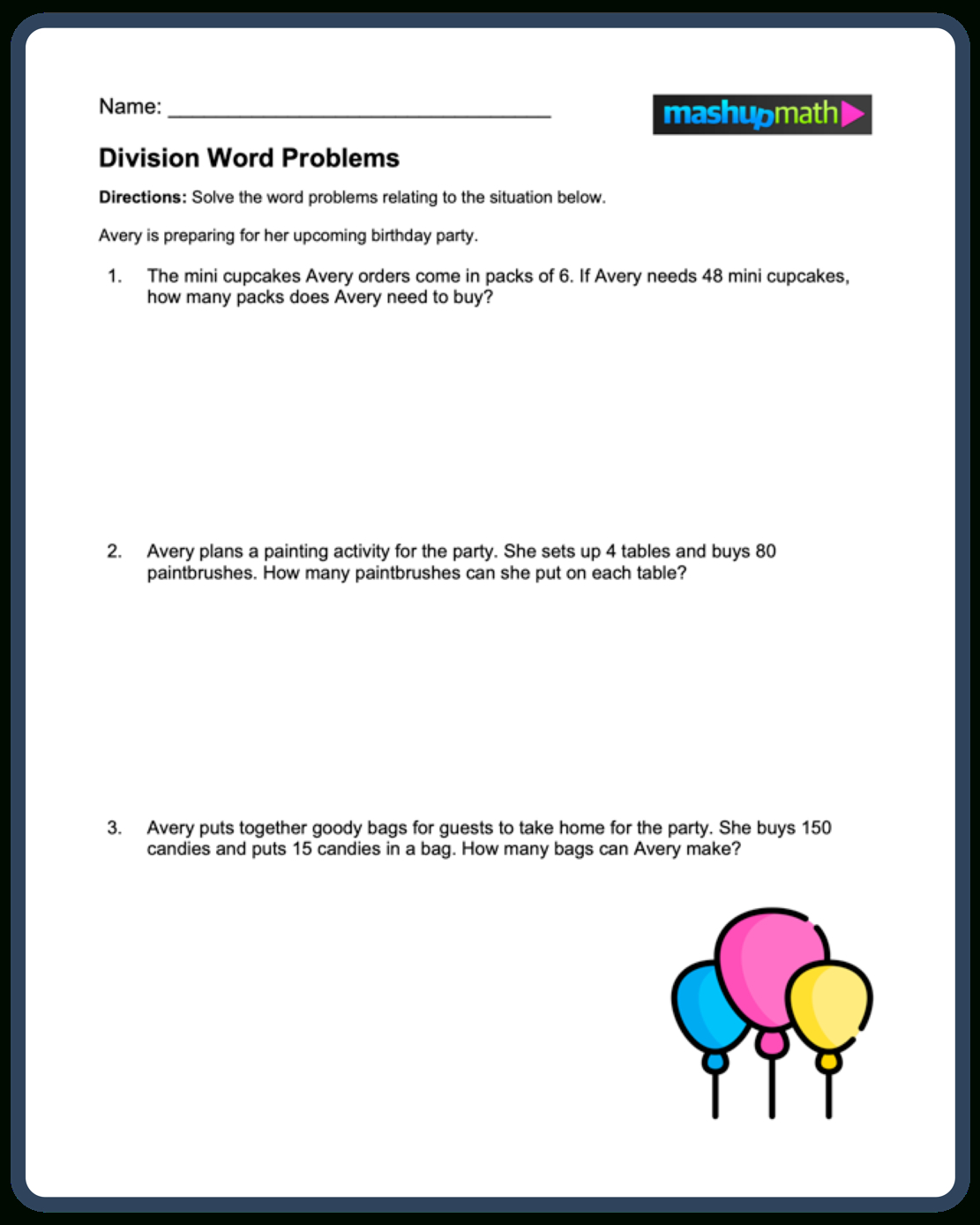 Division Word Problems—Free Worksheets For Grades 3-5 — Mashup | Free Printable Division Word Problems Worksheets For Grade 3