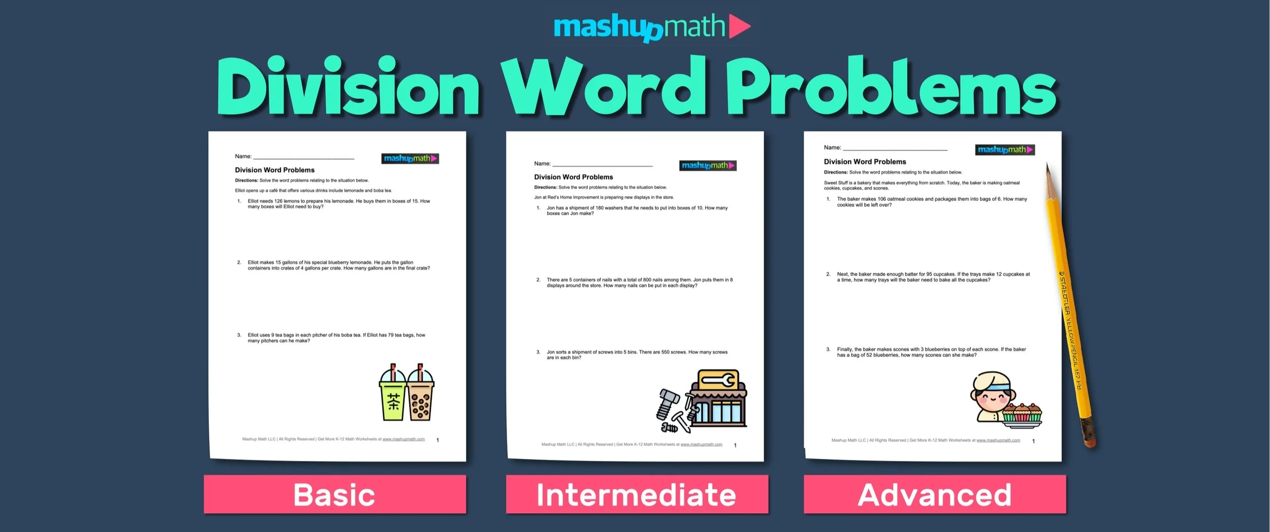 Division Word Problems—Free Worksheets For Grades 3-5 — Mashup Math | Free Printable Division Word Problems Worksheets For Grade 3