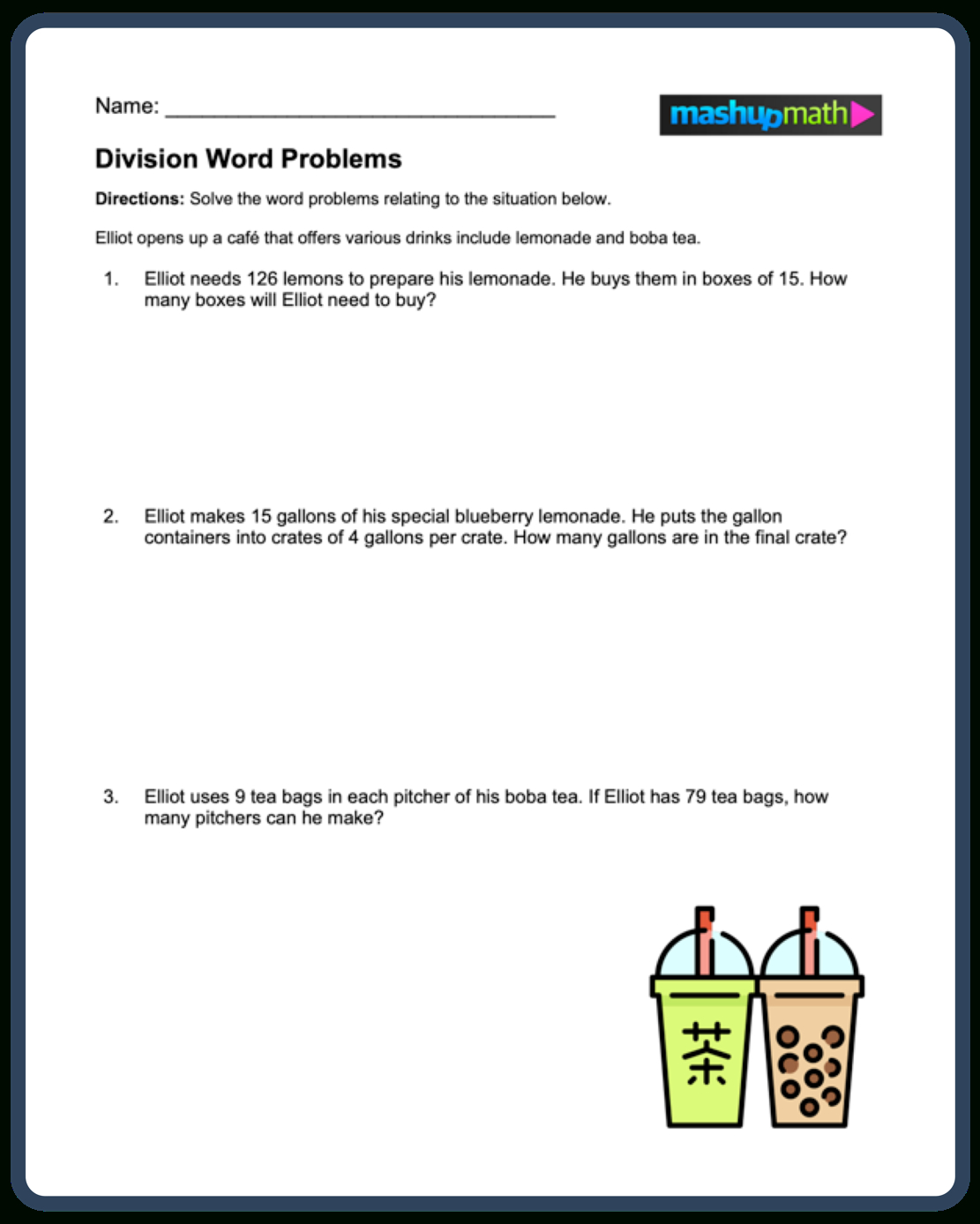 Division Word Problems—Free Worksheets For Grades 3-5 — Mashup Math | Free Printable Division Word Problems Worksheets For Grade 3