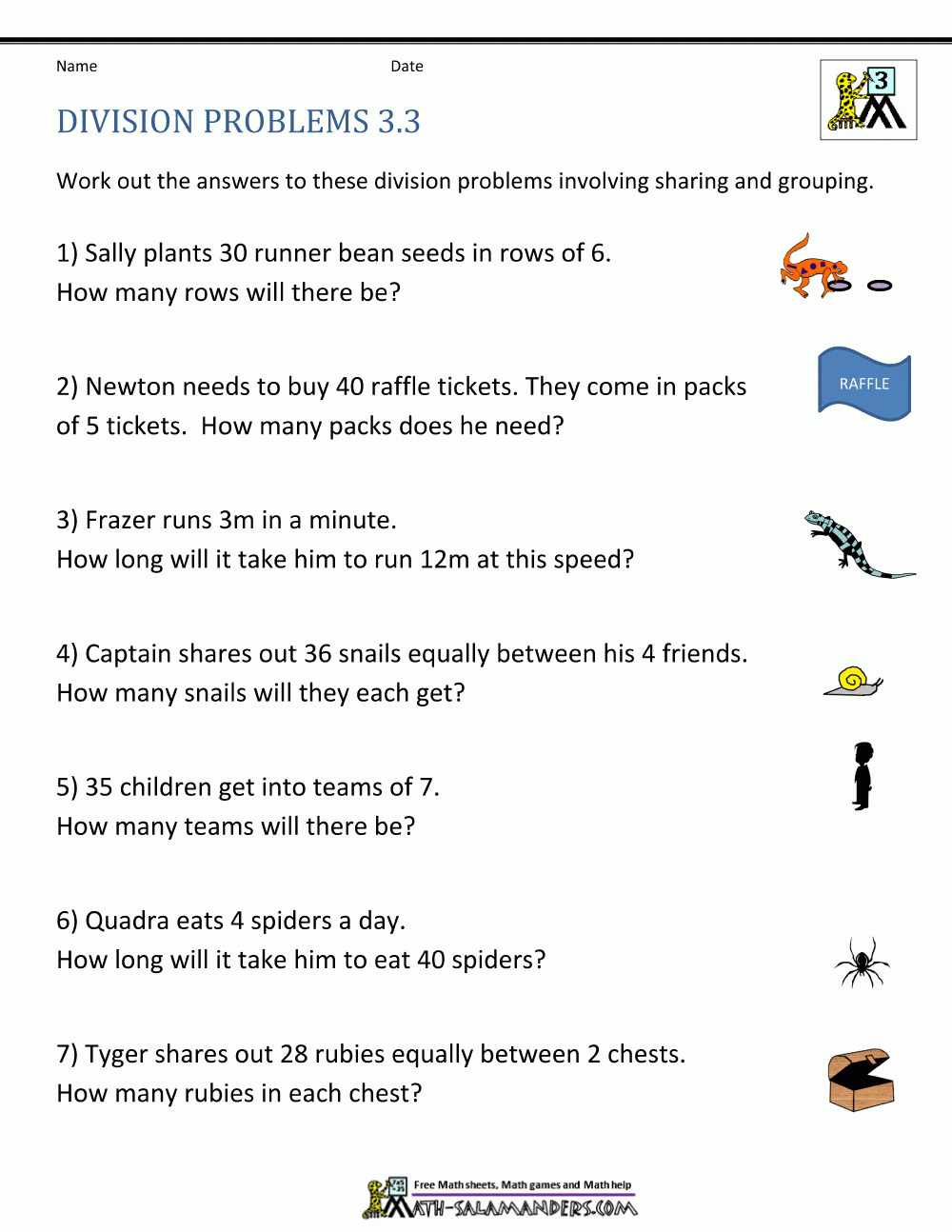 Division Worksheets Grade 3 | Free Printable Division Word Problems Worksheets For Grade 3