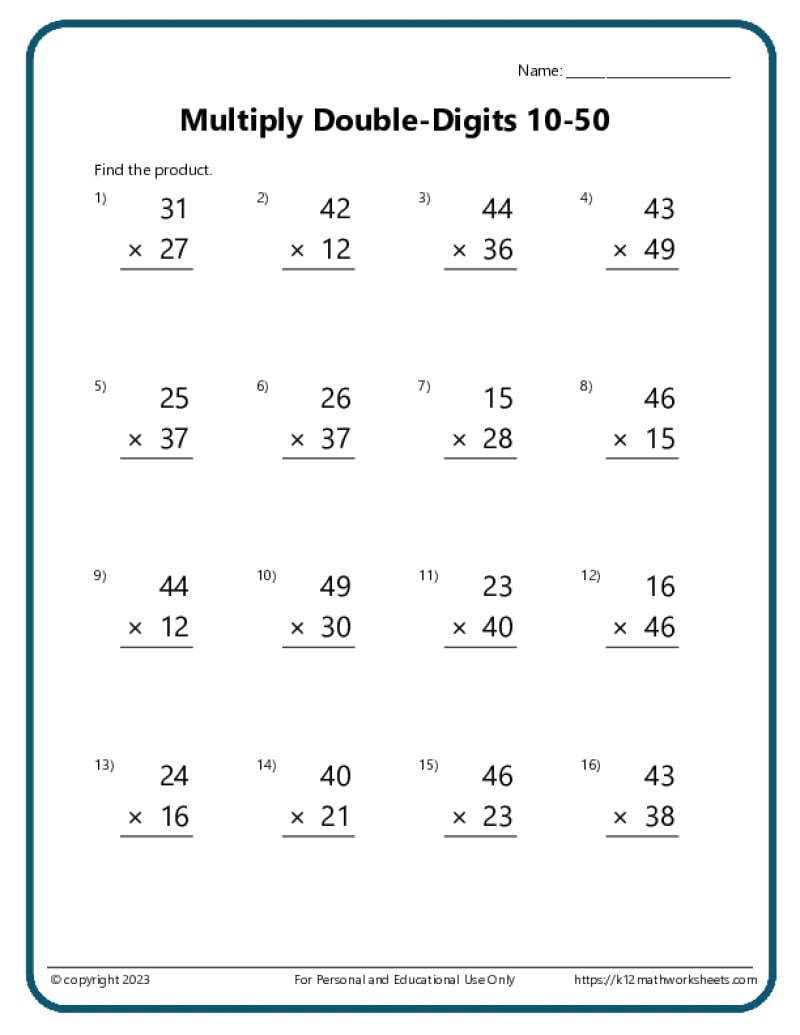 double digit multiplication worksheets 2 digit multiplication worksheets printable Double-Digit Multiplication Worksheets | 2 Digit Multiplication Worksheets Printable