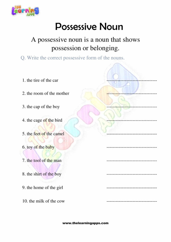 Free Printable Possessive Nouns Worksheets Printable Worksheets